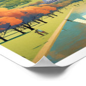 Poster Vienne Autriche Illustration Vintage voyage d'art (Coin)