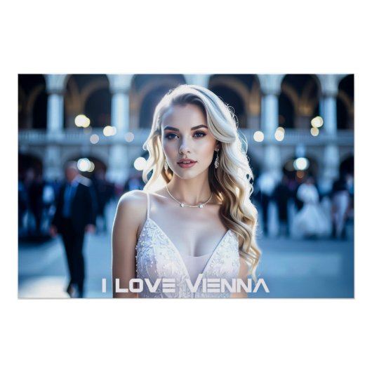 POSTER VIENNE - AUTRICHE - J'AIME VIENNE (Devant)