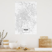 Poster Vienne, Autriche (noir sur blanc) (Cuisine)