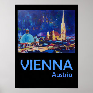 Poster Vienne Autriche Retro Travel