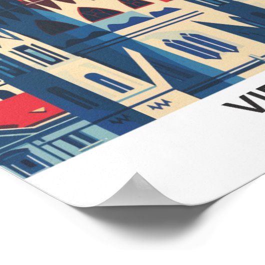 Poster Vienne Autriche Retro Voyage d'oeuvres d'art (Coin)