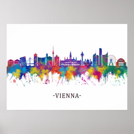 Poster Vienne Autriche Skyline (Devant)