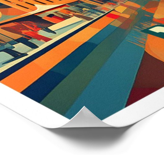 Poster Vienne Autriche Voyage artistique coloré (Coin)