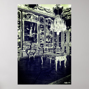 Poster Vienne vintage palais de Schonbrunn salle Vieux La