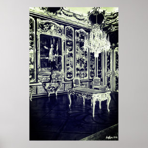 Poster Vienne vintage palais de Schonbrunn salle Vieux La
