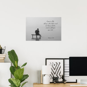 Poster Viens à Moi, je te reposerai, Matt 11:28