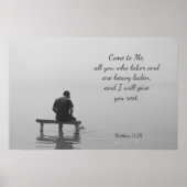 Poster Viens à Moi, je te reposerai, Matt 11:28 (Devant)