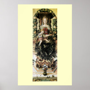 Poster VIERGE À L'ENFANT, bleu noir