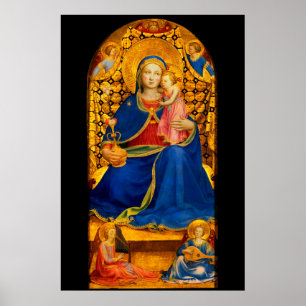 Poster VIERGE À L'ENFANT ET AUX ANGES par Fra Angelico