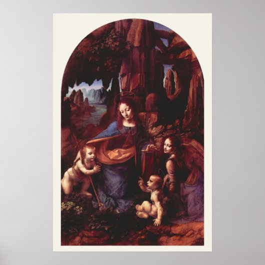 Poster Vierge aux rochers de Léonard de Vinci (Devant)