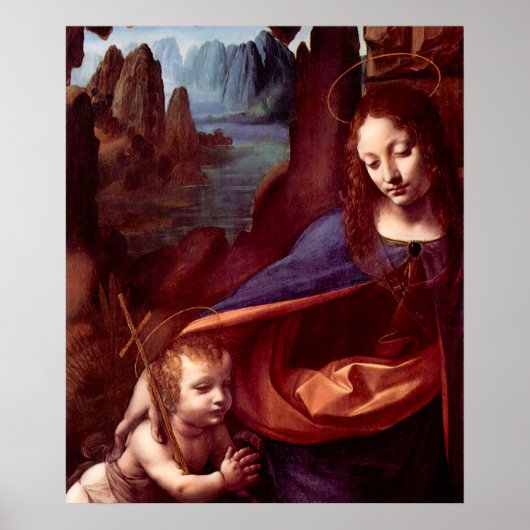 Poster Vierge aux rochers de Léonard de Vinci (Devant)