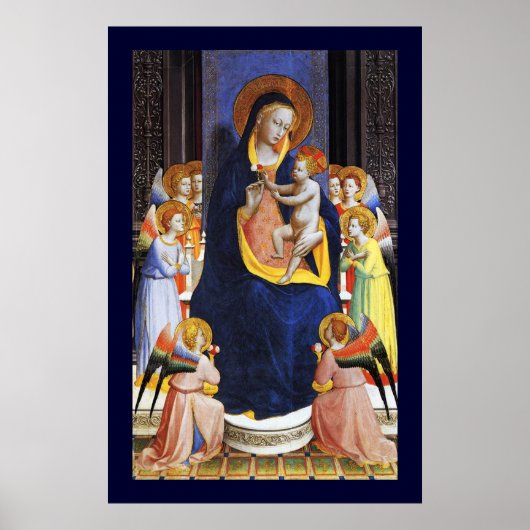 POSTER VIERGE AVEC ENFANT, ANGELS ET SAINTS (Devant)