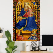 Poster VIERGE AVEC ENFANT ET ANGES par Fra Angelico (Bureau à domicile)