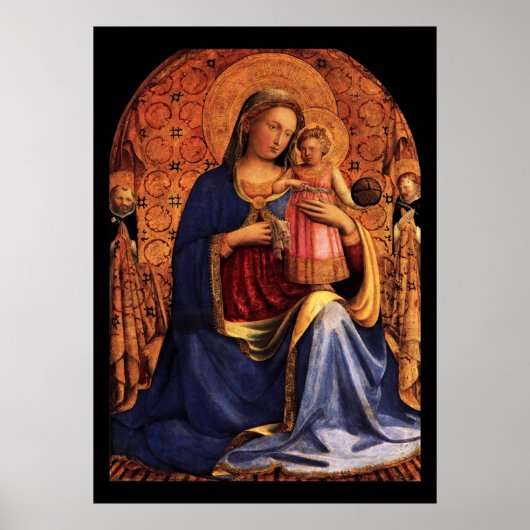 Poster VIERGE AVEC ENFANT ET SAINTS par Beato Angelico (Devant)