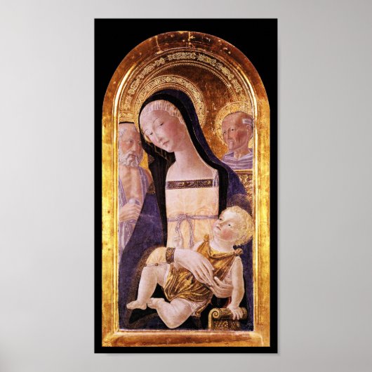 Poster VIERGE AVEC ENFANT ET SAINTS par Neroccio de Landi (Devant)