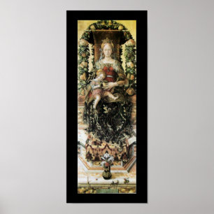 Poster VIERGE AVEC ENFANT vert noir