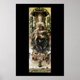 Poster VIERGE AVEC ENFANT vert noir