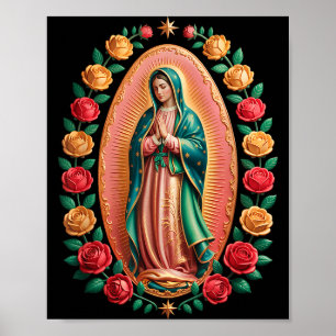 Poster Vierge de Guadalupe Sainte Marie Chrétienne Religi