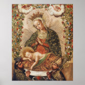 Poster Vierge de l'école de Cuzco adorant l'enfant Jésus (Devant)
