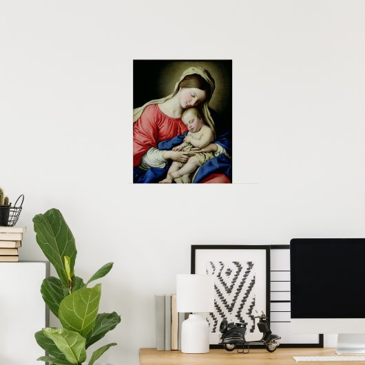 Poster Vierge et enfant (Bureau à domicile)