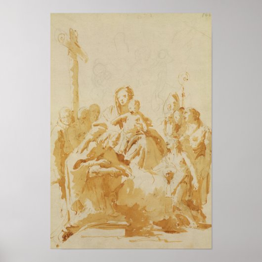 Poster Vierge et enfant adoré par les évêques, les moines (Devant)