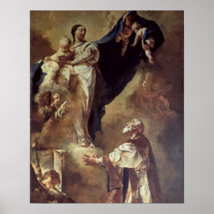 Poster Vierge et enfant apparaissant à St Philip Neri,