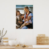 Poster Vierge et enfant avec ange - Botticelli - c1470 (Cuisine)