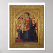 Poster Vierge et enfant avec anges, c.1467 (huile sur vit (Devant)