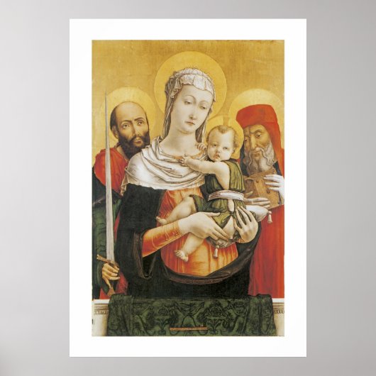 Poster Vierge et enfant avec les saints Paul et Jérôme (Devant)