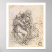 Poster Vierge et enfant avec Sainte-Anne, c.1501-10 (styl (Devant)