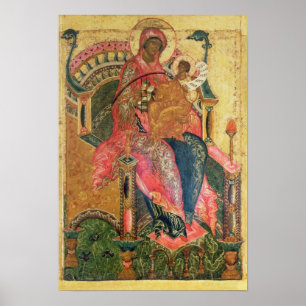 Poster Vierge et enfant, Ecole de Moscou
