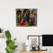 Poster Vierge et enfant entouré d'anges (Bureau à domicile)