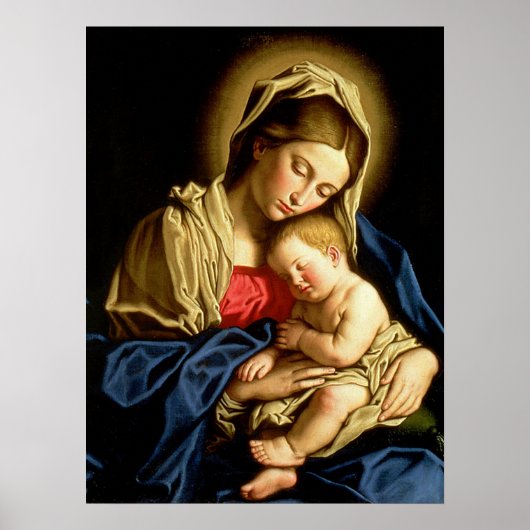 Poster Vierge et Enfant Jésus - Sassoferrato (Devant)
