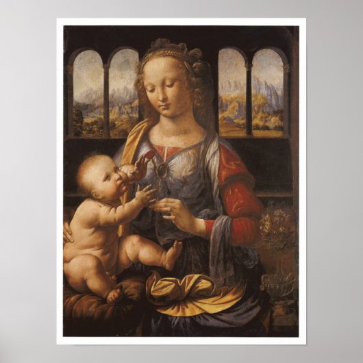 Poster Vierge et Enfant, Léonard de Vinci, 1475 (Devant)