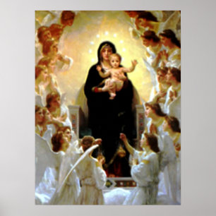 Poster Vierge Marie béni et enfant Jésus de nourrisson