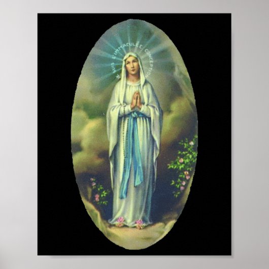 Poster Vierge Marie De Lourdes Notre Dame Christian Cadea (Devant)