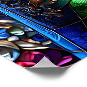 Poster Vierge Marie et Bébé Jésus Vitrail (Coin)