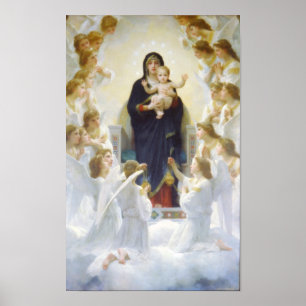 Poster Vierge Marie et Jésus aux anges