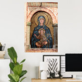 Poster Vierge Marie et mosaïque Jésus (Bureau à domicile)