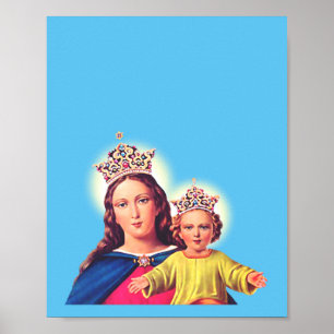 Poster Vierge Marie reine avec Jésus