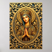 Poster Vierge Marie Révérence Dorée (Devant)
