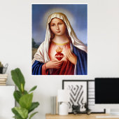 Poster Vierge Marie Sacred Heart (Bureau à domicile)