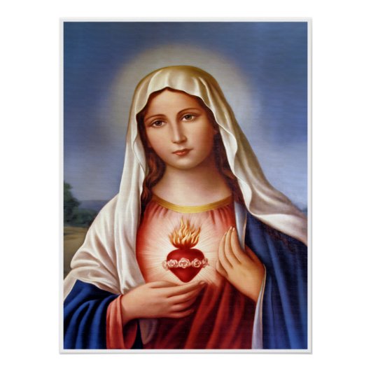 Poster Vierge Marie Sacred Heart (Devant)