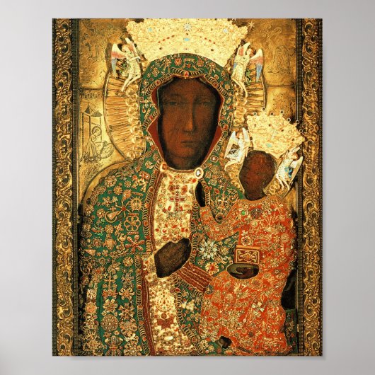 Poster Vierge noire et enfant Notre-Dame de Czestochowa (Devant)
