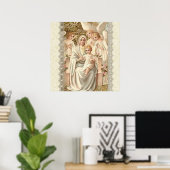 Poster Vierge Vierge Marie avec Enfant Jésus & Anges (Bureau à domicile)