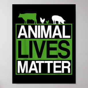 Poster Vies animales Protection animale Végétariens Envir