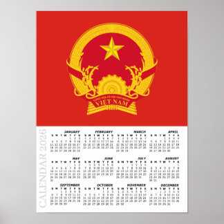 Poster Vietnam 2026 Calendar, Large, Vietnamese Flag