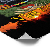 Poster Vietnam Anciens Combattants Vets Patch Imprimer (Coin)