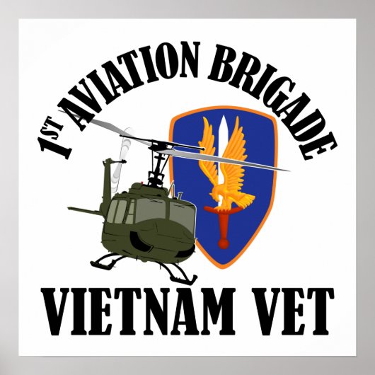 Poster Vietnam Vet - 1ère AVN BDE UH-1 (Devant)