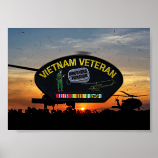 Poster Vietnam War LRRPS Vets Vets Patch